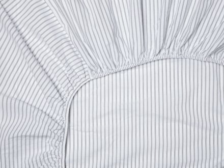 Striped Percale Fitted Sheet