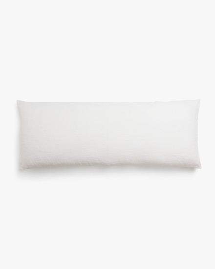 Antique White Vintage Linen Body Pillow Cover