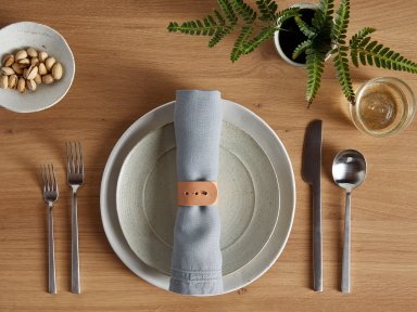 Leather Napkin Rings Shown In A Room