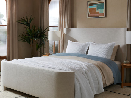Matelasse Coverlet Shown In A Room