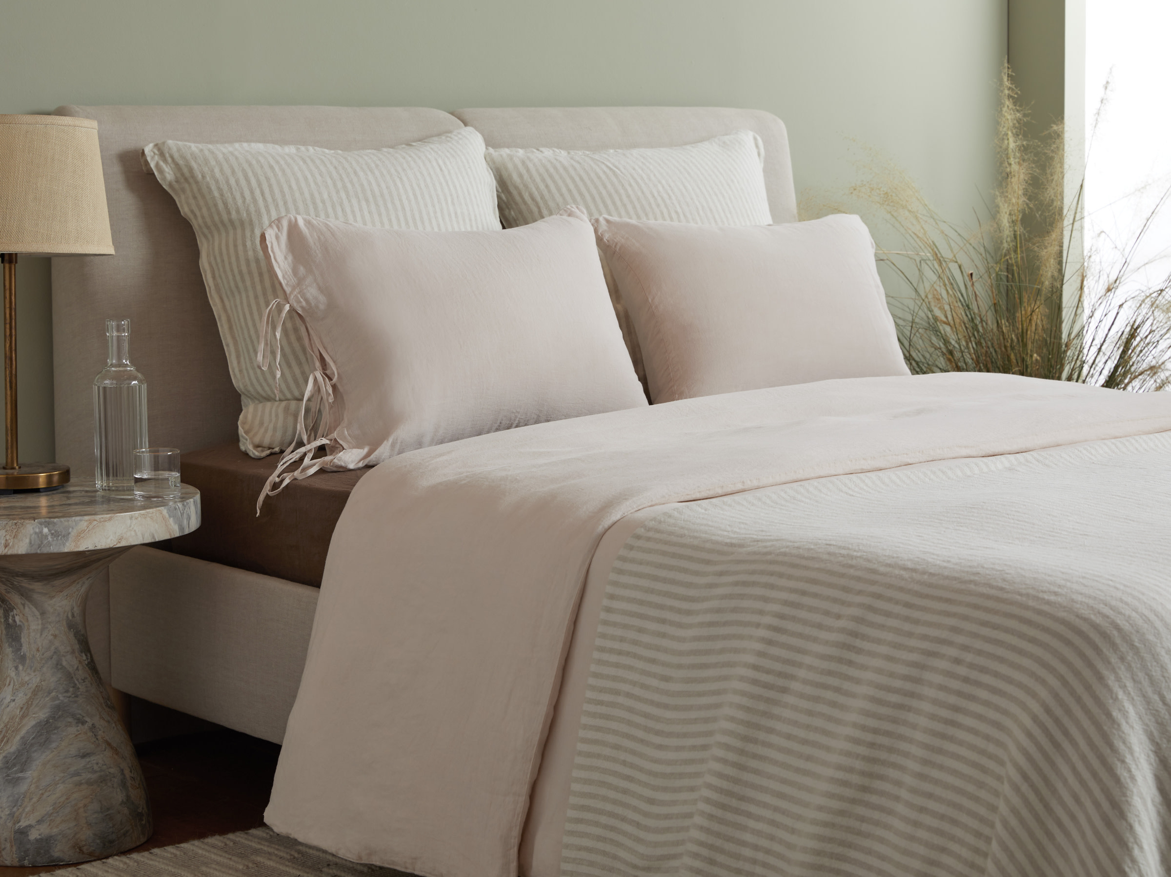 Striped Vintage Linen Bed Cover Parachute