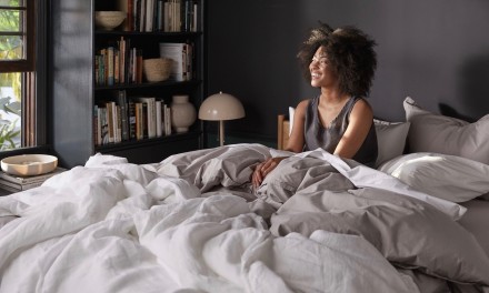 Woman in loungewear in bed
