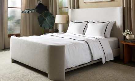Organic Soft Luxe bedding soft black and white on Canyon Bed.