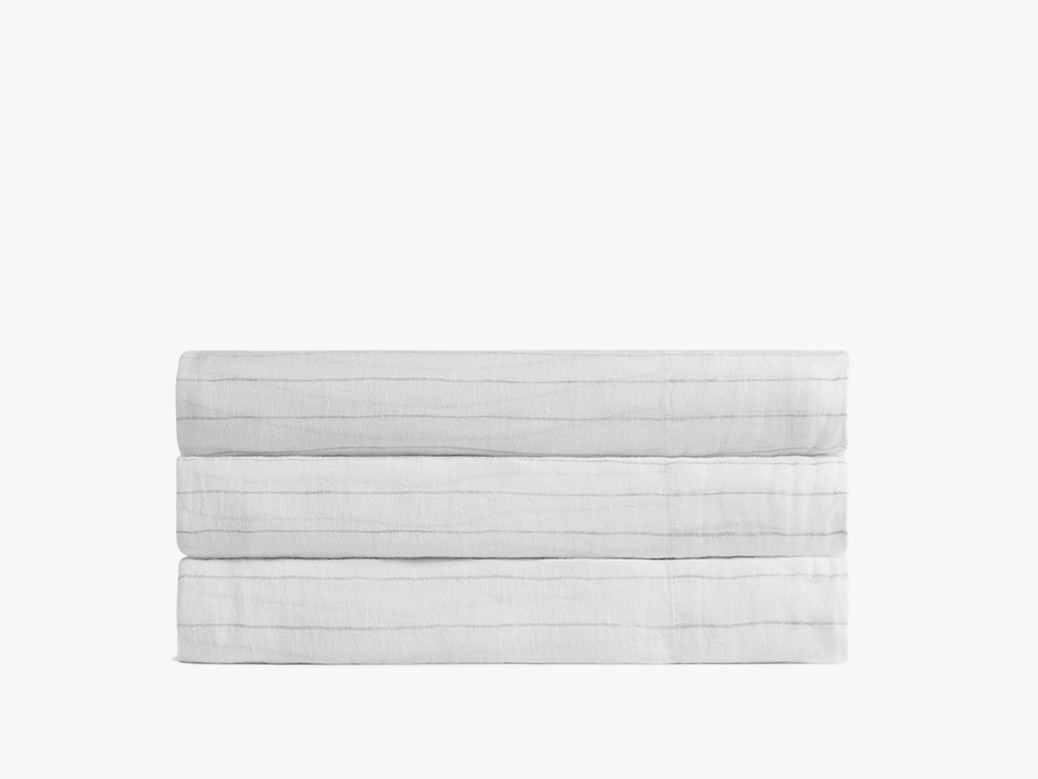 Grey Pinstripe Linen Top Sheet Product Image