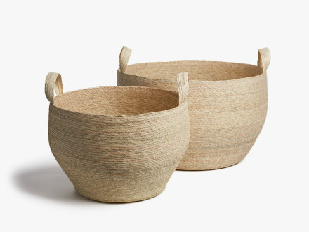 Palm Leaf Floor Basket