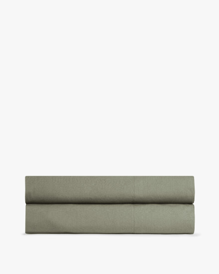 Moss Percale Fitted Sheet