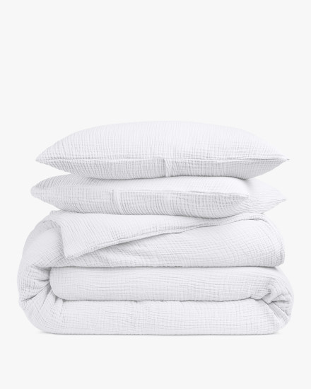 White Organic Cloud Cotton Duvet Cover Set