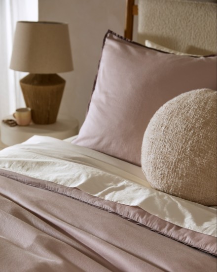 haze soft luxe duvet cover and shams with bone percale sheeting
