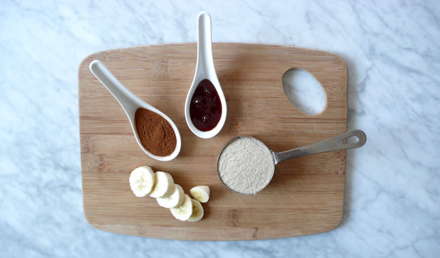 The ingredients for a face mask laid out. 