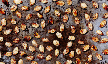 Roasted pumpkin seeds. 