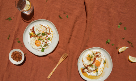 Fried Eggs with Yogurt and Chili Garlic Oil