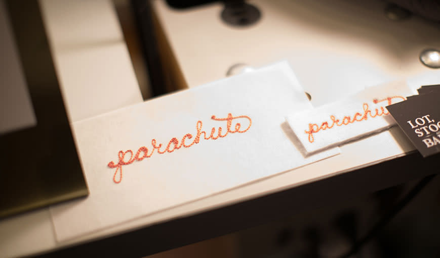 Parachute logo stitched 