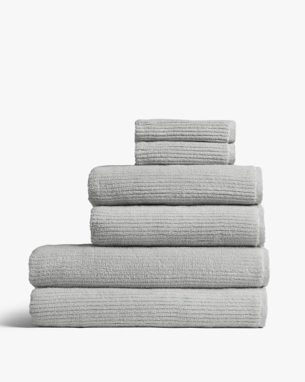 Light Grey Soft Rib Towels