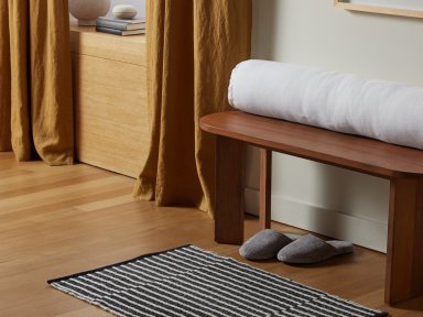 Striped Rug Shown In A Room