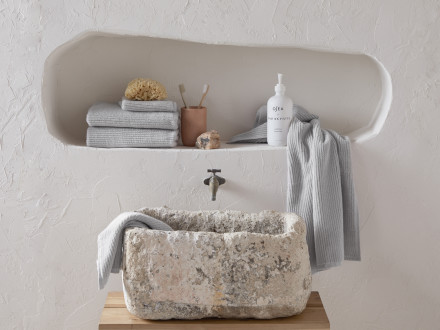 Soft Rib Towels Shown In A Room