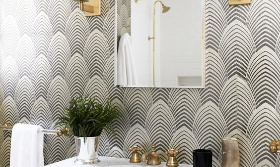 patterned bathroom 