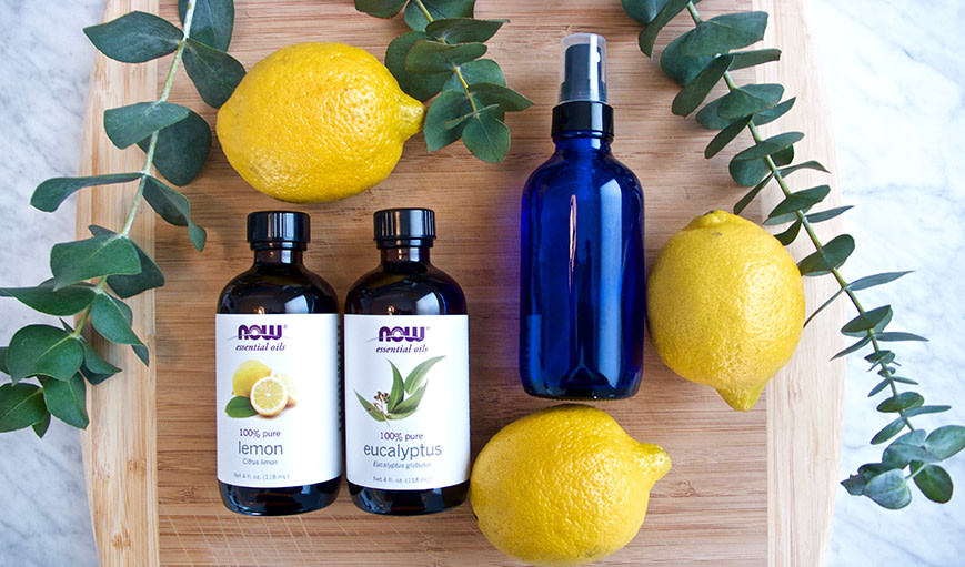 Ingredients for the Purifying Eucalyptus and Lemon Room Spray.
