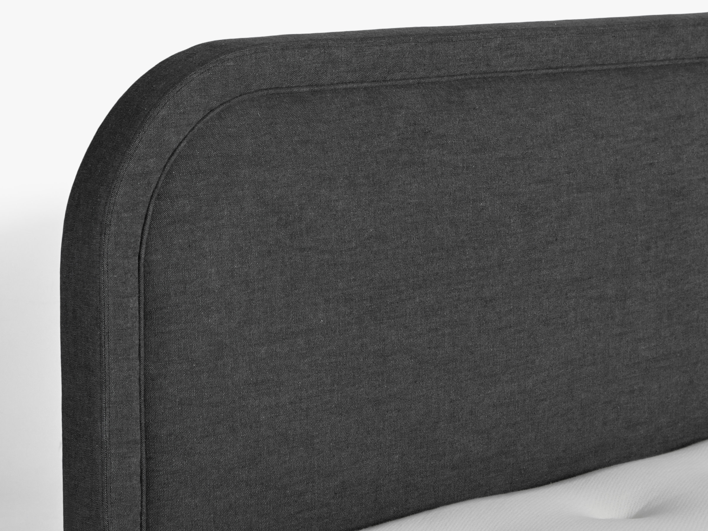 Charcoal Linen Cotton Blend Horizon Bed Frame With Footboard
