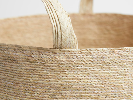 Palm Leaf Floor Basket