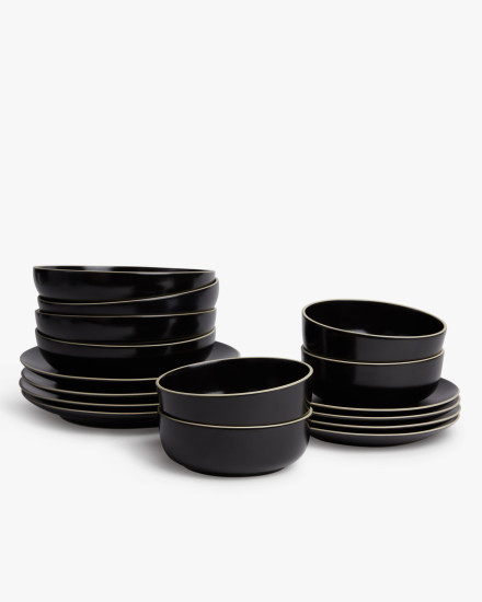 Black Stoneware Dinnerware Set