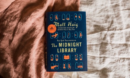 Midnight Library on linen sheets. 