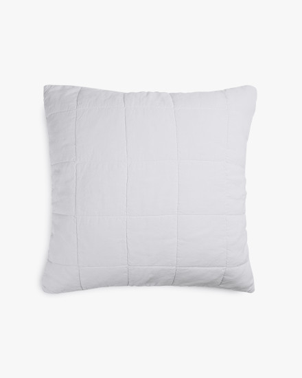 White Linen Box Quilted Euro Sham