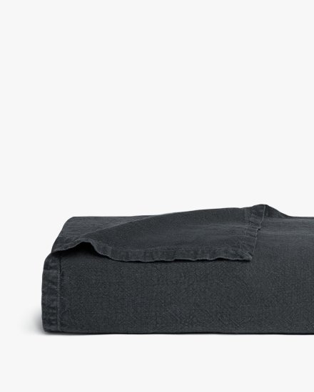 Coal Vintage Linen Bed Cover