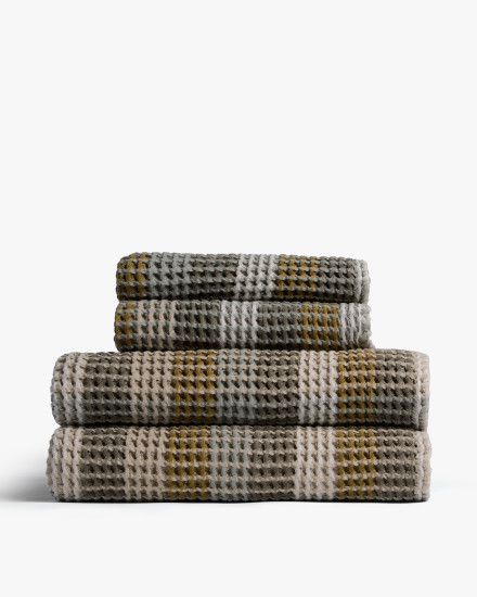 2+2 Organic Plaid Waffle Bath Bundle