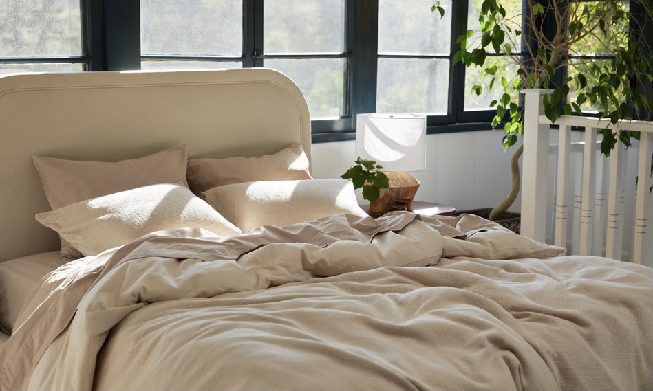 organic pillowcases on a bed 