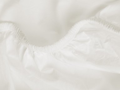 Close Up Of Cream Percale Fitted Sheet
