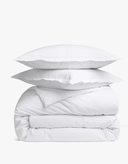 White Brushed Cotton Duvet Cover Set