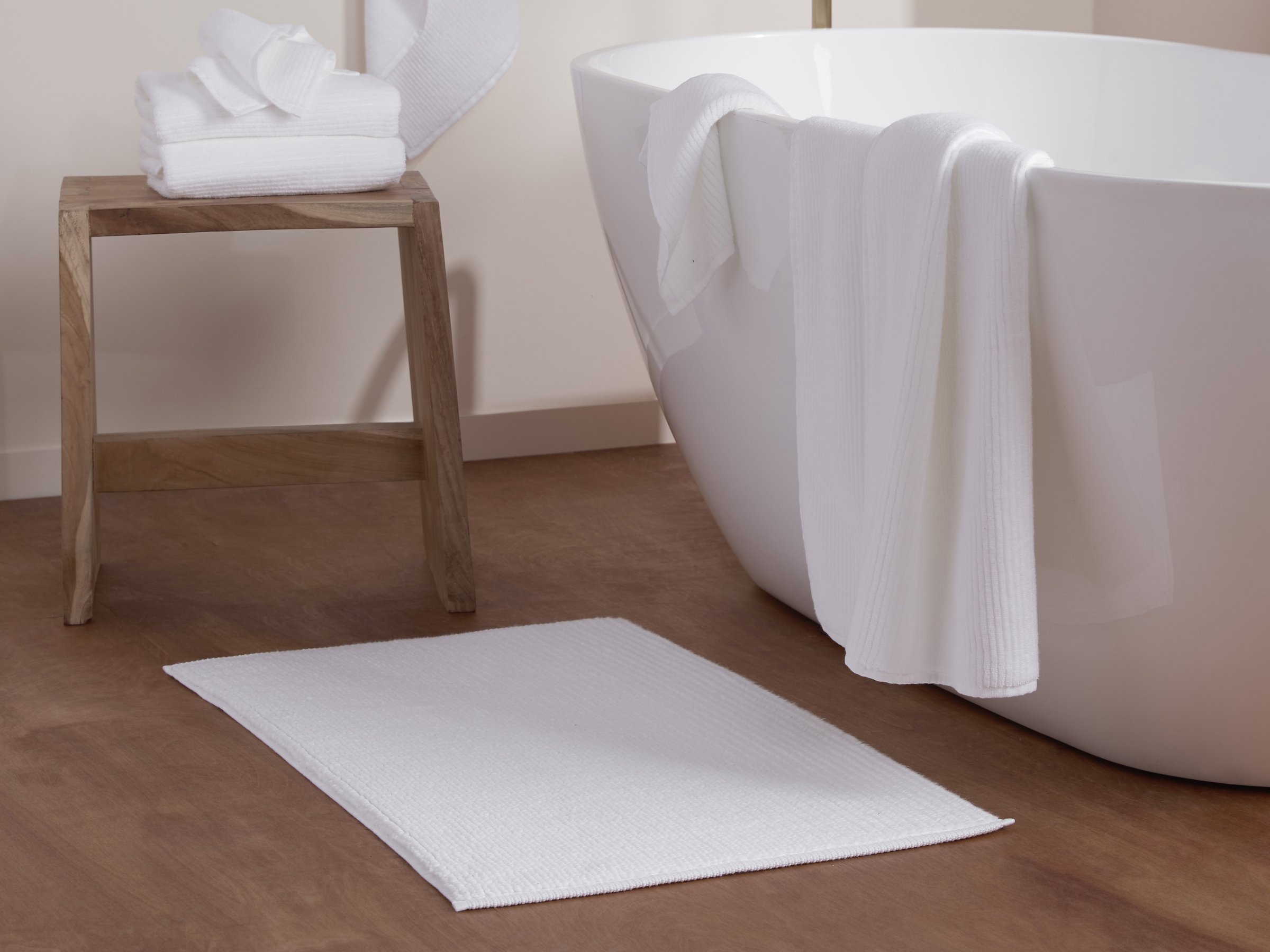 Soft Rib Tub Mat in Beige | Made in Turkey | Parachute