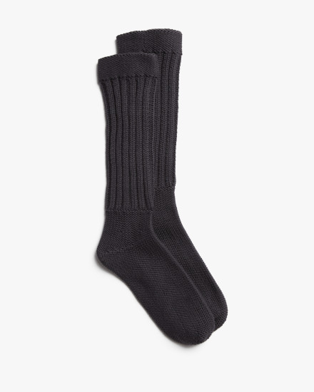 Coal Cotton Slouch Socks