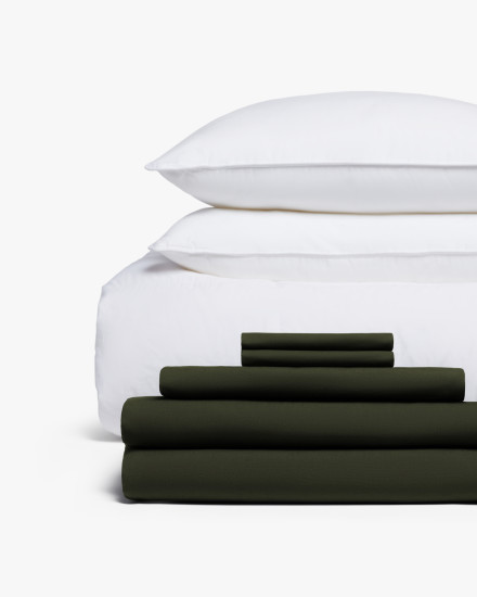 Evergreen Brushed Cotton Bed Bundle