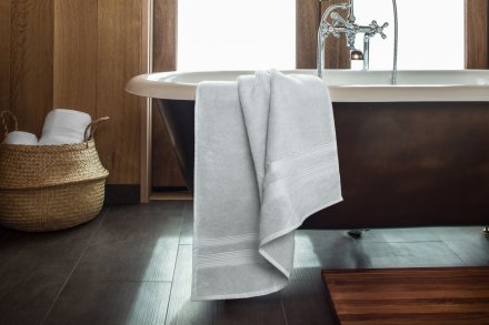 Classic Turkish Cotton Towels Shown In A Room