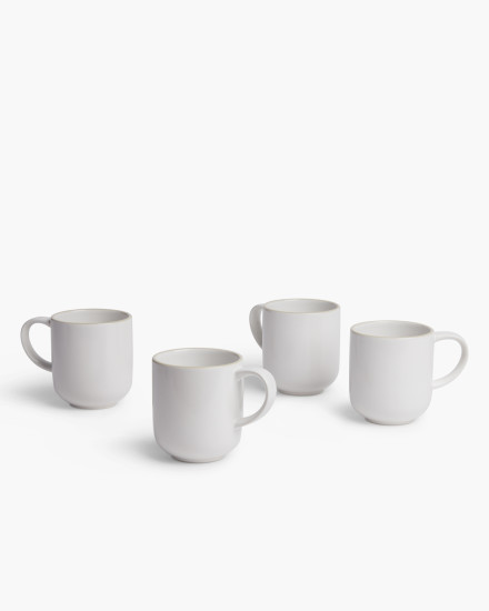 White Stoneware Mug Set