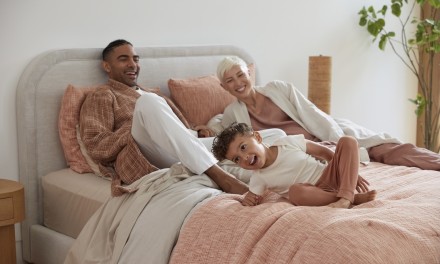 family on a bed 