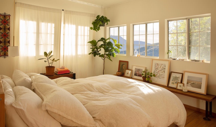 Sun-filled bedroom.