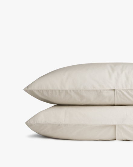 Bone Percale Pillowcase Set