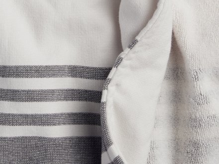 Close Up Of Fouta Stripe Bathrobe