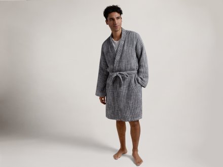 Waffle Robe Shown In A Room