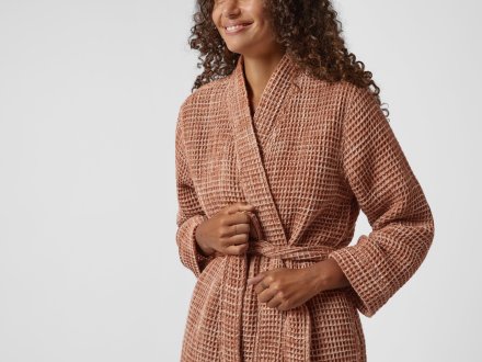 Waffle Robe Shown In A Room