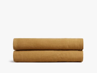 Ochre Linen Fitted Sheet Product Image