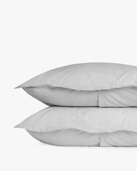 Light Grey Percale Sham Set