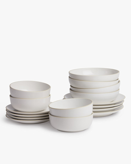 White Stoneware Dinnerware Set