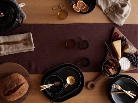 Linen Waffle Tabletop Collection Shown In A Room