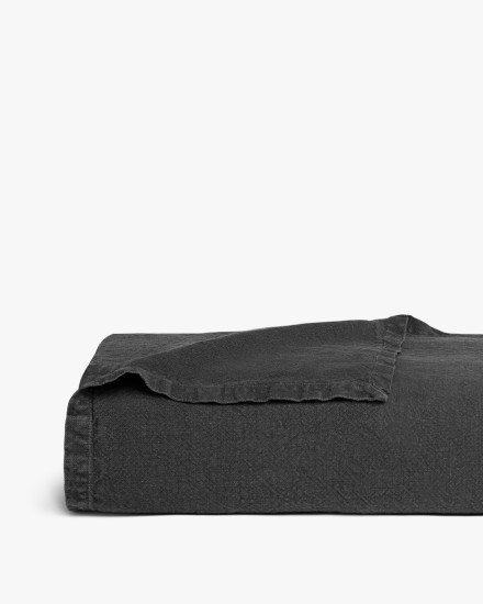 Coal Vintage Linen Bed Cover