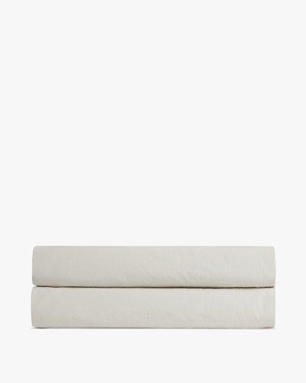 Sand Percale Fitted Sheet