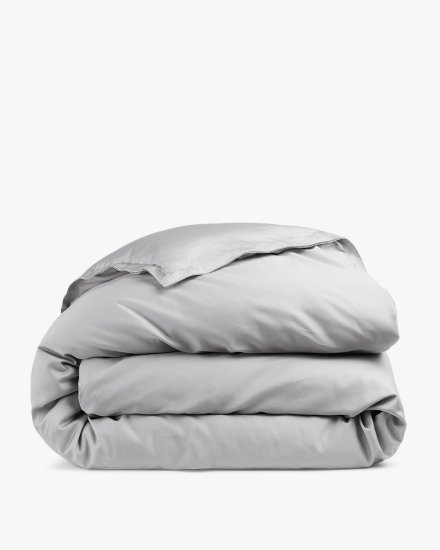 Light Grey Sateen Duvet Cover