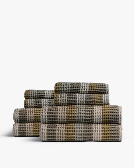 4+4 Organic Plaid Waffle Bath Bundle